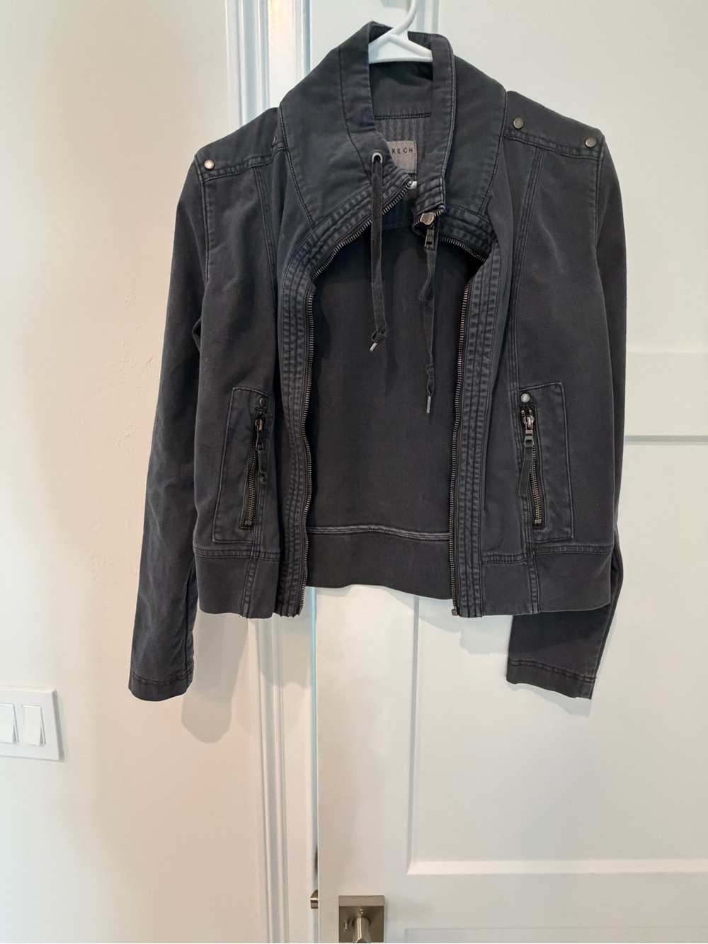 Marrakech Gray Zip-Front Jacket Small